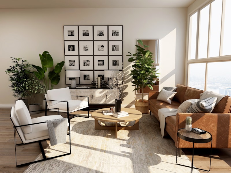 Intérieur moderne entièrement rénové avec carrelage de qualité supérieure